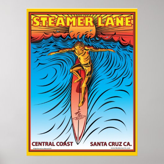 POSTER SURF STEAMERLANE PÈRE NOËL CRUZ (Devant)