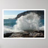 Poster Surf sur les rochers, Majorque, Espagne (Devant)