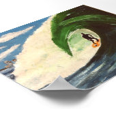 Poster Surf Surfer Le Tube Ride Wave ocean Art (Coin)
