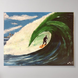 Poster Surf Surfer Le Tube Ride Wave ocean Art