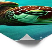 Poster Surf tortue (Coin)