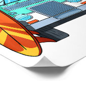 Poster Surf Van Surfboard Palm Trees Surfboard Surfboard (Coin)