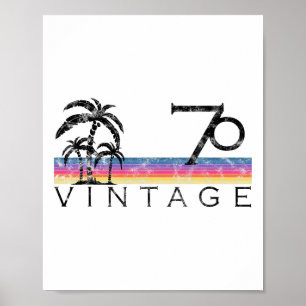 Poster Surf vintage 1970 Coucher de soleil sur l'océan Pa