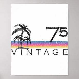 Poster Surf vintage 1975 coucher de soleil océan Pacifiqu