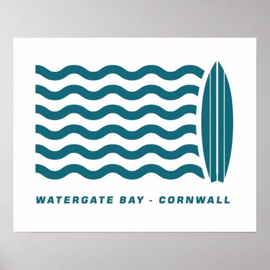 Poster Surf Watergate Bay à Cornwall (Devant)