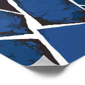 Poster Surface Bleue Fendillée avec Lignes Blanches (Coin)
