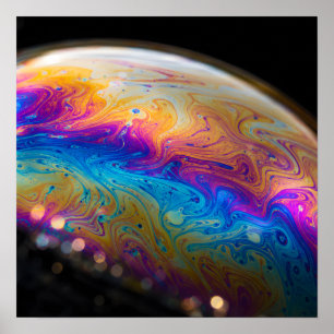 Poster Surface de bulle de savon Macro