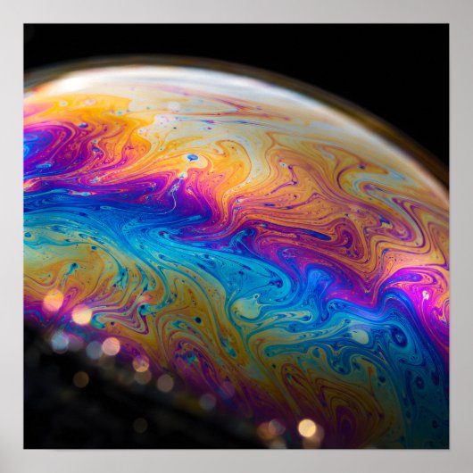 Poster Surface de bulle de savon Macro (Devant)