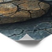 Poster Surface de pierre fissurée : Une texture rocheuse (Coin)