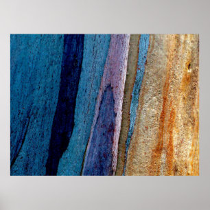 Poster Surface peinte bleu et brun