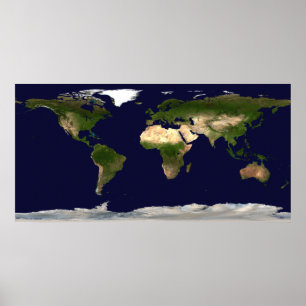 Poster Surface terrestre, Eau faible et Topogra ombragé