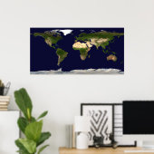 Poster Surface terrestre, Eau faible et Topogra ombragé (Bureau à domicile)