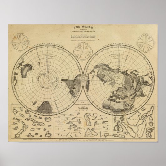Poster Surface terrestre mondiale (Devant)