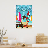 Poster Surfboards Beach Bum Surfing Hippie Vans (Cuisine)