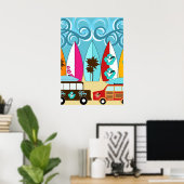 Poster Surfboards Beach Bum Surfing Hippie Vans (Bureau à domicile)