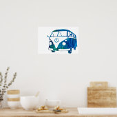 Poster Surfbus bleu (Cuisine)