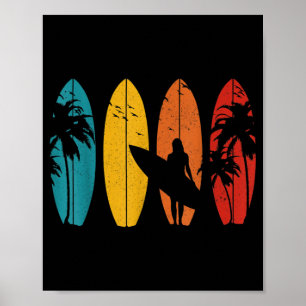 Poster Surfer Cadeau Vintage Surf Surf Plage