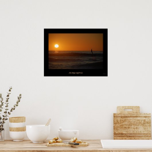 Poster Surfer du coucher de soleil (Cuisine)