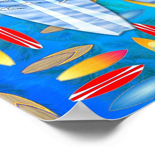 Poster Surfer Et Surf (Coin)