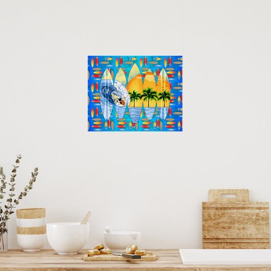 Poster Surfer Et Surf (Cuisine)