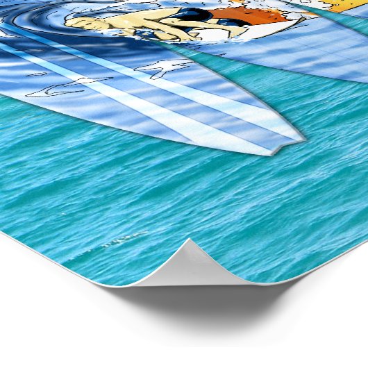 Poster Surfer Et Surf (Coin)