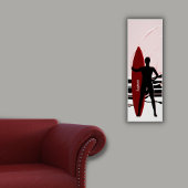 Poster Surfer Évaluer Le Surf À Sunrise