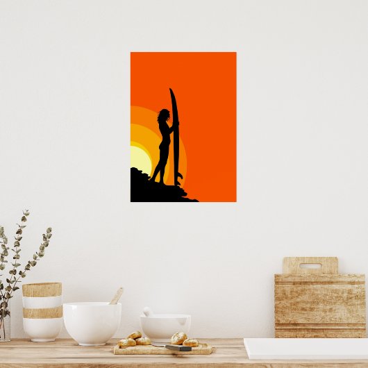 Poster Surfer Girl (Cuisine)
