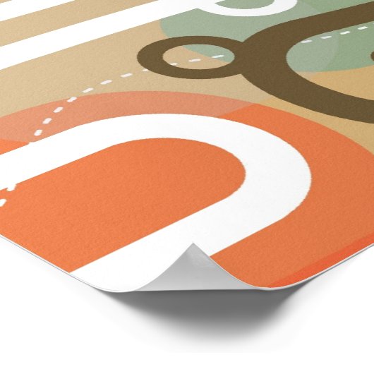 Poster Surfer King - retro imprimé abstrait moderne (Coin)