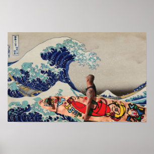 Poster Surfer la Grande Vague