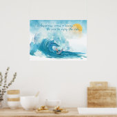 Poster Surfer | Le bonheur vient dans les vagues Inspirat (Cuisine)