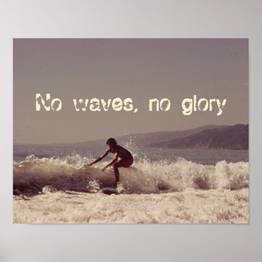 Poster Surfer Pas De Vagues Pas De Glory Motivational Des (Devant)