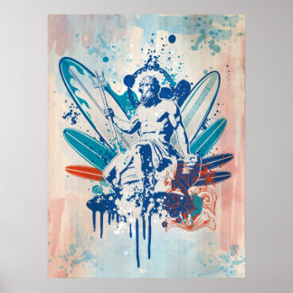 Poster surfer poseidon