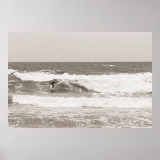 Poster Surfer practising a surfing (Devant)
