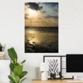 Poster surfer seul sur les vagues d'hiver (Bureau à domicile)