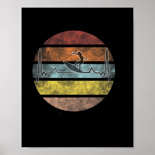 Poster Surfer Surfing Wave Wing Foiling Surf Surfing Hear (Devant)