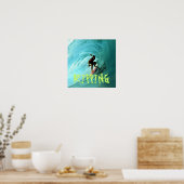 Poster Surfer survolant une vague (Cuisine)