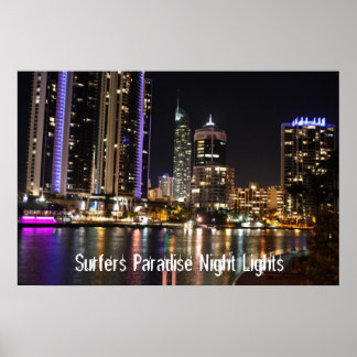 Poster Surfers Paradise Night Lights