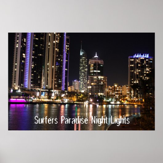 Poster Surfers Paradise Night Lights (Devant)