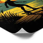Poster Surfeur au coucher du soleil - Plage de surf rétro (Coin)