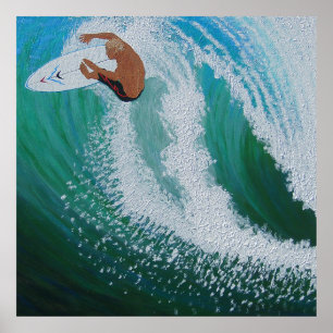 Poster Surfeur de toit
