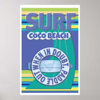 Poster Surfeur - en cas de doute, pagayer