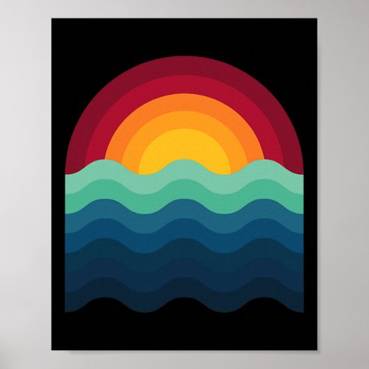 Poster Surfeur Planche de surf Coucher de soleil Surf Sur (Devant)