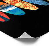 Poster Surfeur Surfant Palmier Planche de Surf Coucher de (Coin)