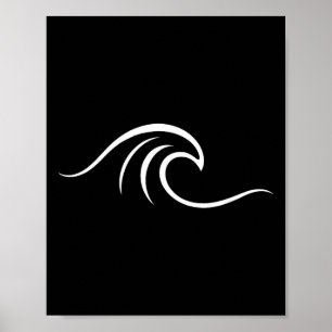 Poster Surfeur surfant sur une vague de plage pour garçon