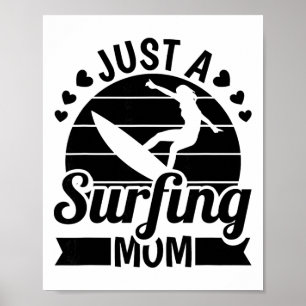 Poster Surfeur Surfrider Planche de surf Vagues - Juste u