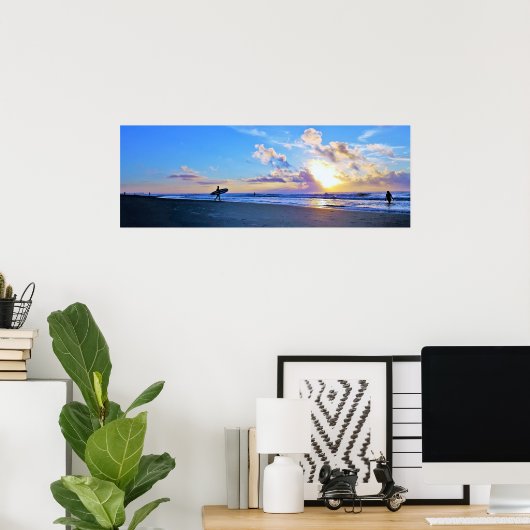 Poster Surfeurs au lever du soleil (Bureau à domicile)