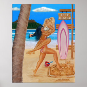 POSTER SURFEUSES SE BATTENT