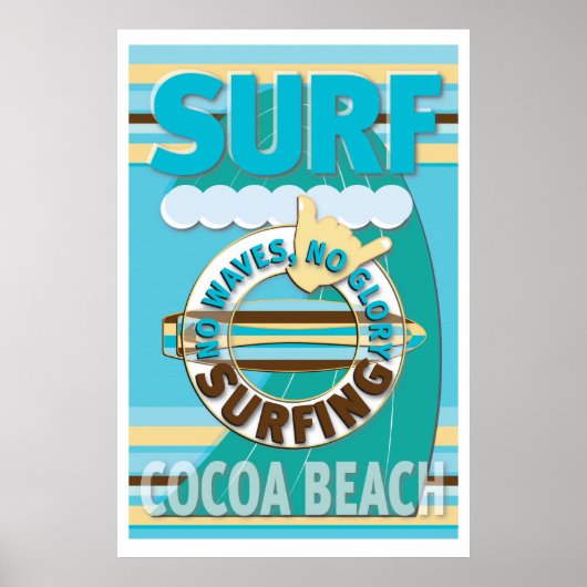 Poster Surfez Cocoa Beach (Devant)