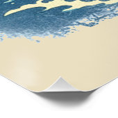 Poster Surfing penguin Ukiyo-e style "Ride the Wave" (Coin)