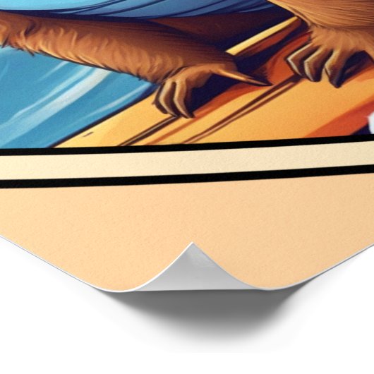 Poster Surfing Sloth (Coin)